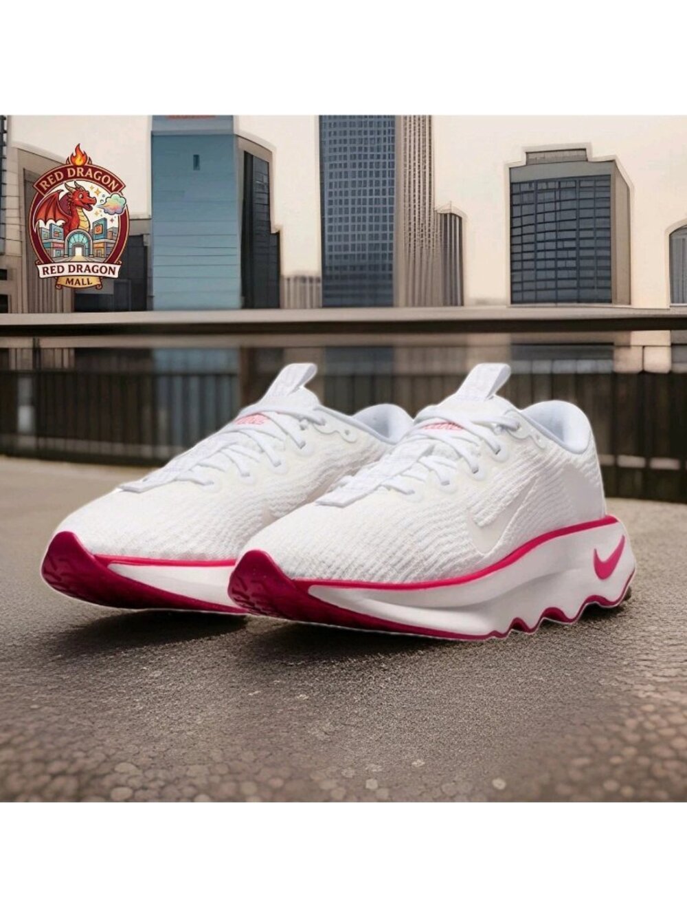 Nike Motiva White Summit White Rush Pink Shoes DV1238-112 - Women's Size 12